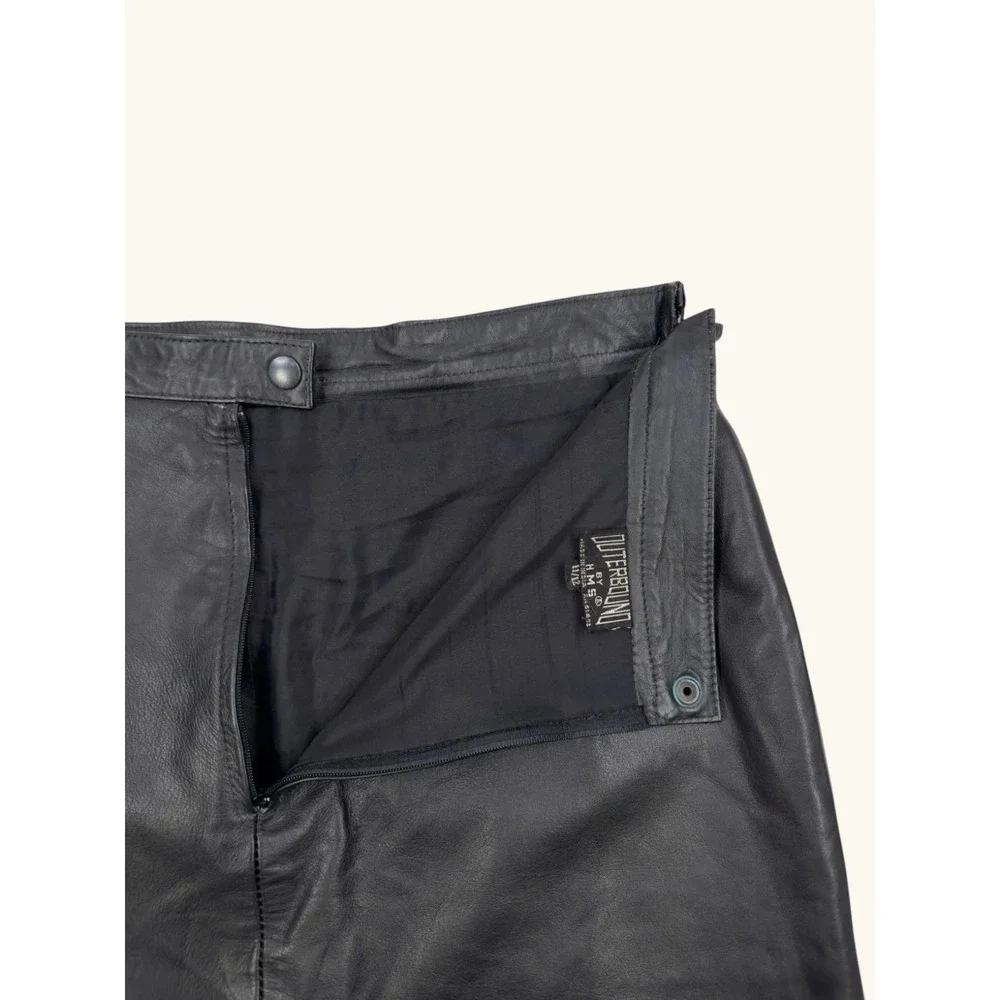 Outerbound by HMS Vintage Black Leather Pencil Skirt V-Yoke Size 11/12